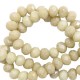 Faceted glass beads 8x6mm disc Green beige-pearl shine coating
